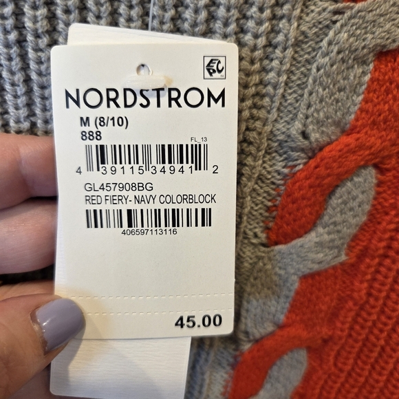 Girls Nordstrom Treasure And Bond Sweater  High Low Hem Crew Neck M Color Block - Picture 8 of 15